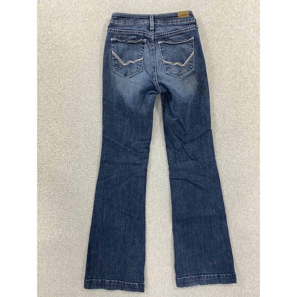 Ariat Denim High Rise Slim Trousers Women's 25R (24x32) Western Bootcut Jeans - Picture 10 of 11